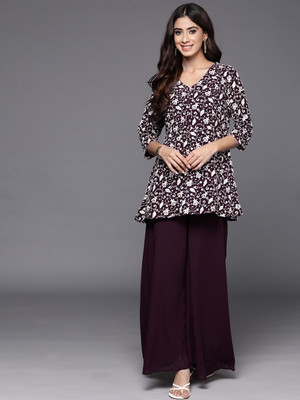 LIBAS Women Ethnic Top Palazzo Set