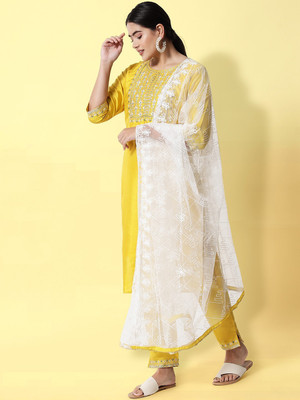 VredeVogel Women Kurti Pant Dupatta Set