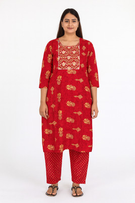 Riddhisworld Women Kurti Pant Set