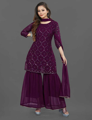 Pranista Fashion Women Kurti Sharara Dupatta Set