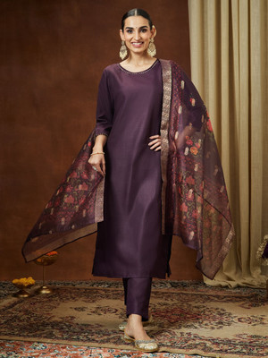 Janasya Women Kurti Pant Dupatta Set