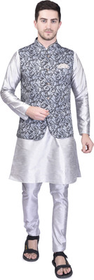 PRINTCULTR Men Kurta Pyjama Ethnic Jacket Set