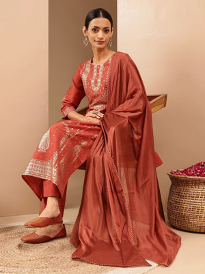 Janasya Women Kurti Pant Dupatta Set