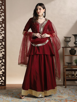 Globus Women Kurti Skirt Dupatta Set