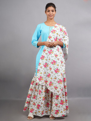 trendzmy Women Kurta Sharara Dupatta Set