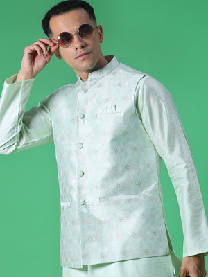 V-MART Men Kurta Pyjama Ethnic Jacket Set