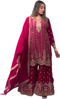 NIDHI'S FASHION Women Ethnic Top Palazzo Dupatta Set