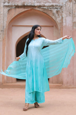 Lucknavi Adaa Women Kurta Palazzo Dupatta Set