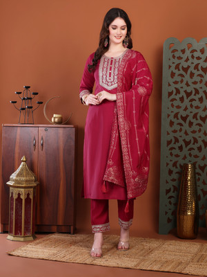 SHIVANSH TEX Embroidered Kurta, Trouser/Pant & Dupatta Set