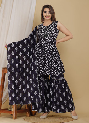 sanvi Printed Kurta, Palazzo & Dupatta Set