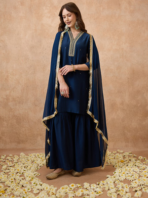 Globus Women Kurta Sharara Dupatta Set