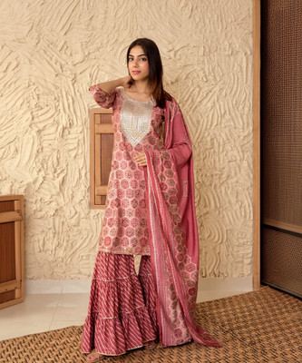 LIBAS Women Kurta Sharara Dupatta Set