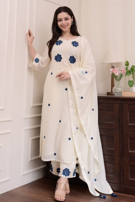 Tasrika Embroidered Kurta, Trouser/Pant & Dupatta Set