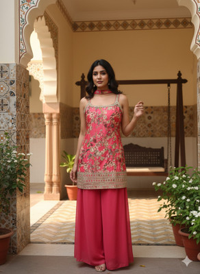 SWASTIK Women Kurti Sharara Dupatta Set