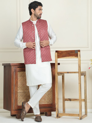 ANOUK Men Kurta Pyjama Ethnic Jacket Set