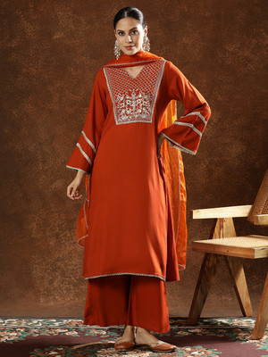 ANOUK Women Kurta Palazzo Dupatta Set