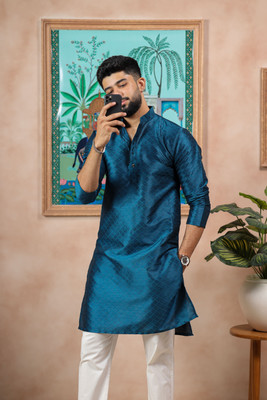 Koshin Men Block Print Straight Kurta(Multicolor)