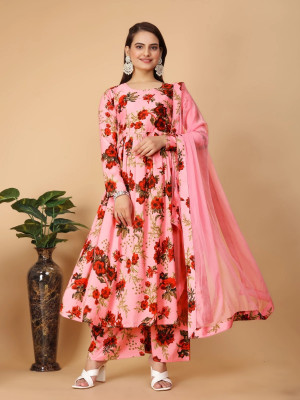 NAMO ENTERPRISE Floral Print Kurta, Palazzo & Dupatta Set