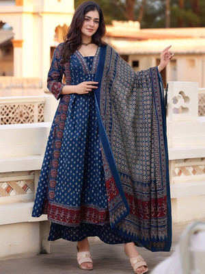 GEN Z TRENDS Women Kurta Palazzo Dupatta Set