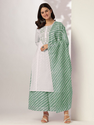 Janasya Women Kurta Palazzo Dupatta Set