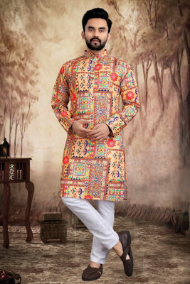 Kunj Creation Men Printed A-line Kurta(Multicolor)
