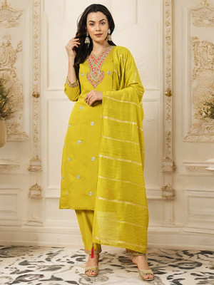 BHUMIKA CREATION Embroidered Kurta, Trouser/Pant & Dupatta Set