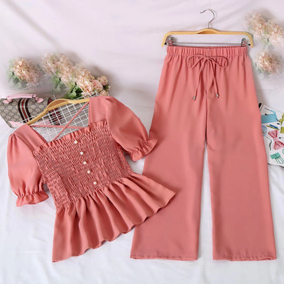 KA Fashion Women Crop Top Palazzo Set