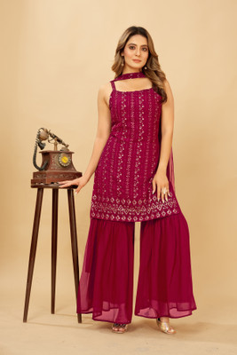 PARROT ENTERPRISE Women Kurta Sharara Dupatta Set