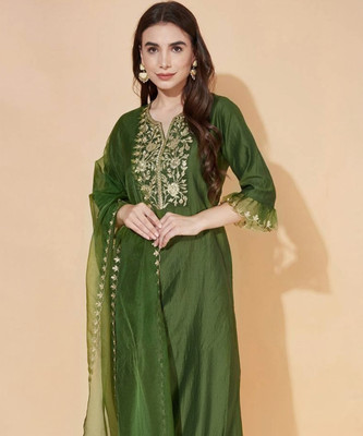 JAINICA Women Kurta Pant Dupatta Set