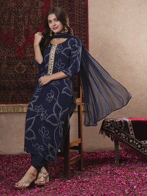 Aaghnya Fashion Women Kurta Pant Dupatta Set