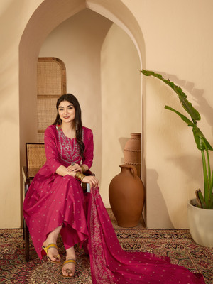 Gulmohar Jaipur Women Kurta Palazzo Dupatta Set