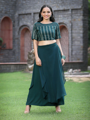 Juniper Women Ethnic Top Palazzo Set