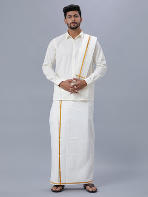 Ramraj Cotton Men Shirt Dhoti Dupatta Set