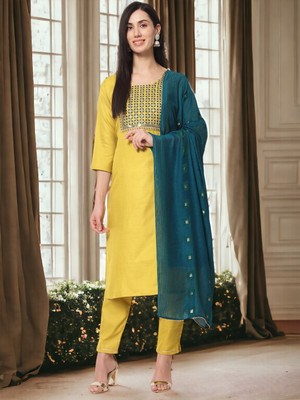 BHUMIKA CREATION Embroidered Kurta, Trouser/Pant & Dupatta Set