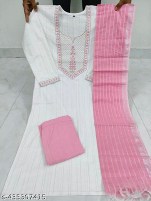 ZEEFAB Women Kurti Pyjama Dupatta Set