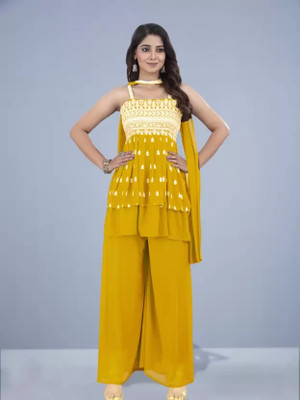 GREENERA Creation Women Embroidered A-line Kurta(Green)