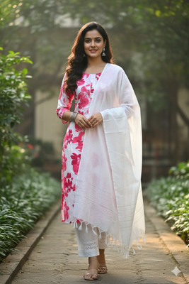 MTA HUB Women Kurti Pant Attached Dupatta Set