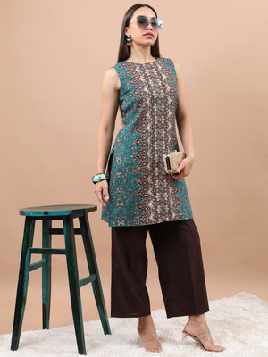 Vishudh Women Ethnic Top Palazzo Set