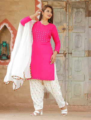 AMBECREATION Women Kurta Patiala Dupatta Set