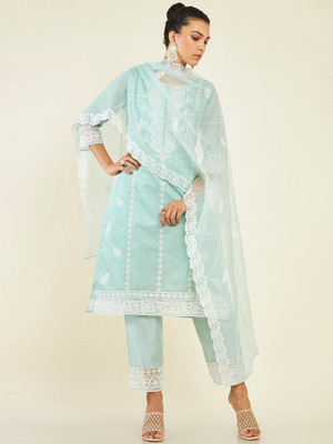 MEHZEEL FAB Women Kurta Pant Dupatta Set