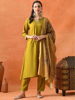 LA3MINE Women Kurti Pant Dupatta Set