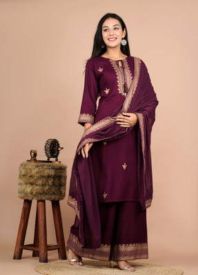 Parvej Enterprises Women Kurti Palazzo Dupatta Set