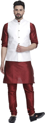 B BEN Men Kurta Pyjama Ethnic Jacket Set