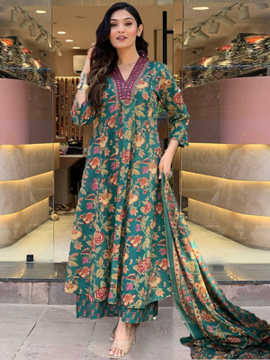 Bairaj Women Kurta Palazzo Dupatta Set