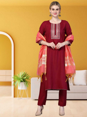 SURMEDANI Women Kurta Churidar Dupatta Set