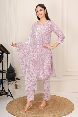 ACE COLLECTION Women Printed A-line Kurta(Maroon)