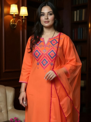 Indo Era Women Kurta Pant Dupatta Set