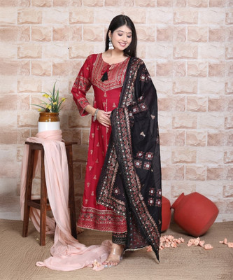GVS SHOPPE Women Kurta Palazzo Dupatta Set