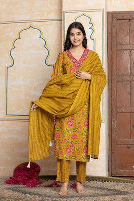 Teehance Women Kurti Pant Attached Dupatta Set