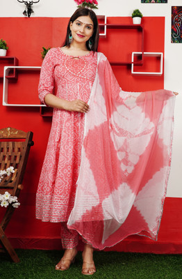 Sanganer Export Women Kurta Pant Dupatta Set
